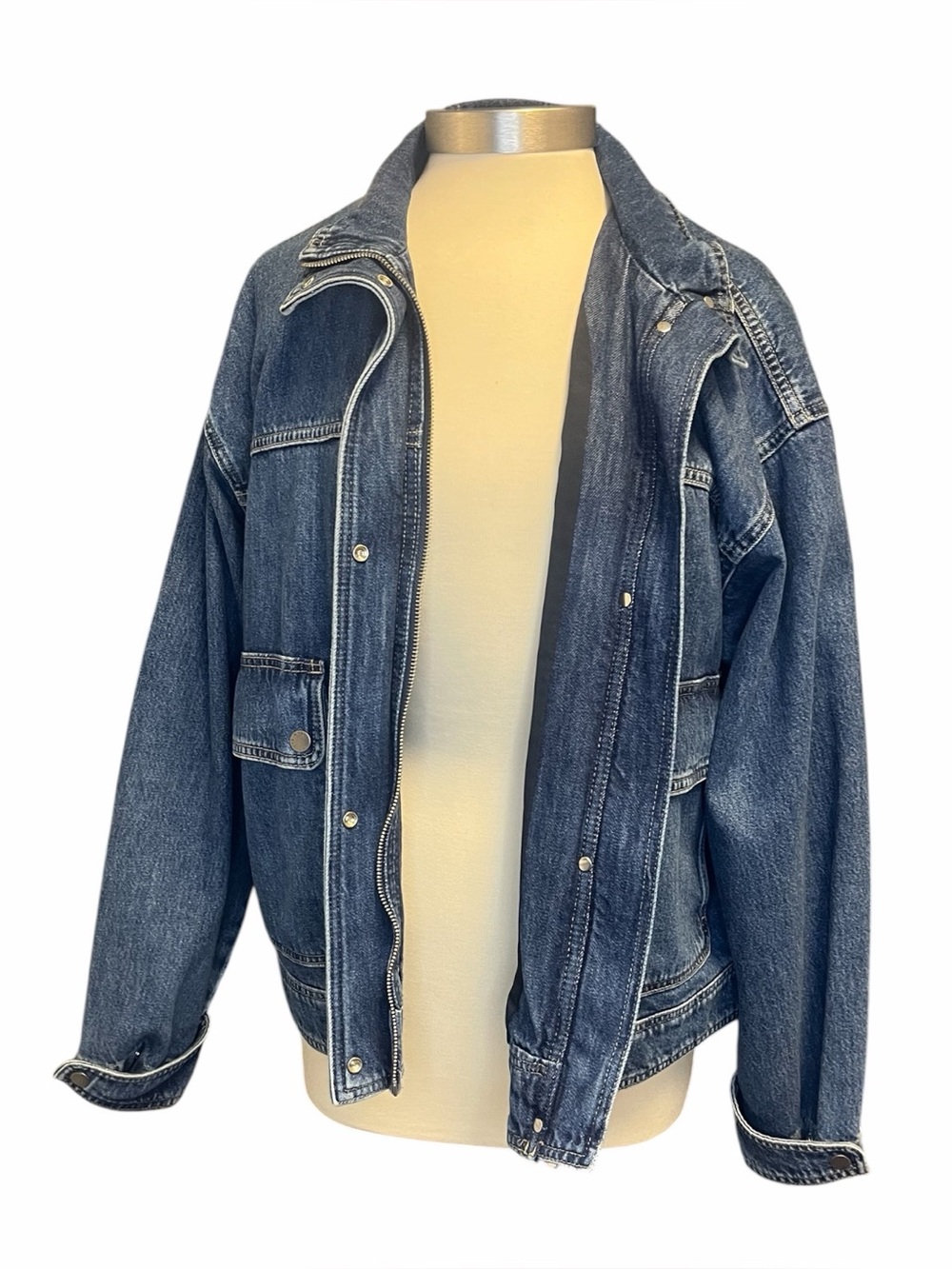 Rag & Bone Zip Front Denim Jacket
